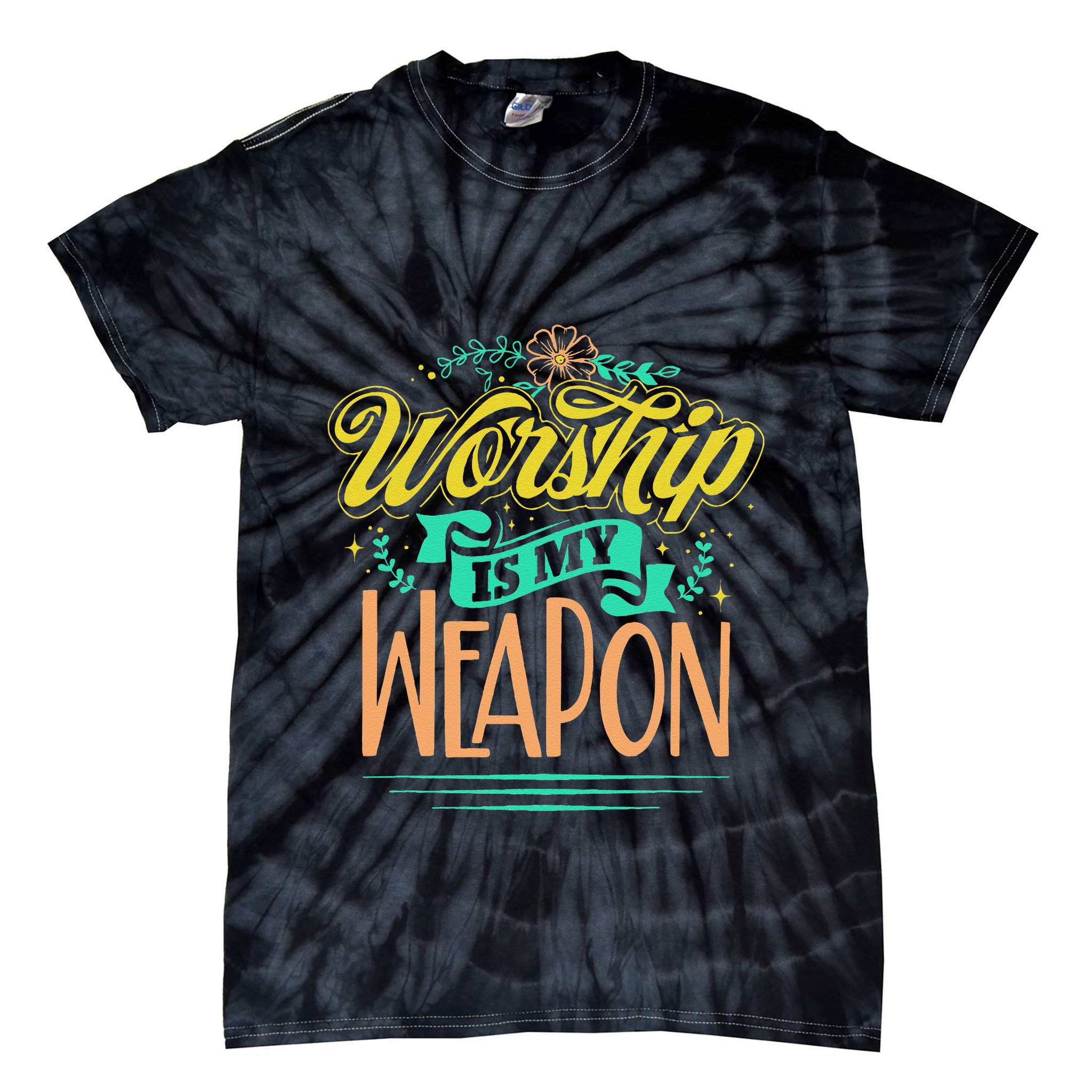 Worship Is My Weapon Christian Tie-Dye T-Shirt