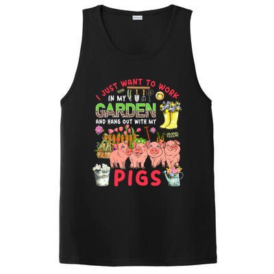 Work In My Garden And Hang Out With Pigs Three Pigs Floral Gift PosiCharge Competitor Tank