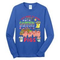 Work In My Garden And Hang Out With Pigs Three Pigs Floral Gift Tall Long Sleeve T-Shirt