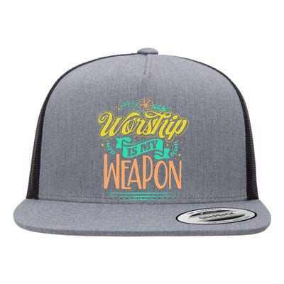 Worship Is My Weapon Christian Flat Bill Trucker Hat