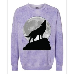 Wolf In Moon Light T Cool Full Dog Pup Howling Colorblast Crewneck Sweatshirt