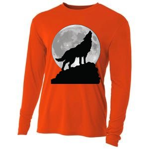 Wolf In Moon Light T Cool Full Dog Pup Howling Cooling Performance Long Sleeve Crew