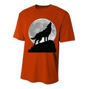 Wolf In Moon Light T Cool Full Dog Pup Howling Performance Sprint T-Shirt