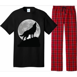 Wolf In Moon Light T Cool Full Dog Pup Howling Pajama Set