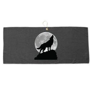 Wolf In Moon Light T Cool Full Dog Pup Howling Large Microfiber Waffle Golf Towel