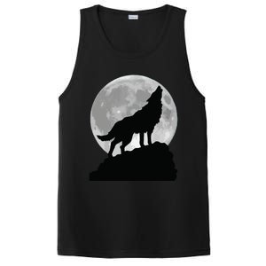 Wolf In Moon Light T Cool Full Dog Pup Howling PosiCharge Competitor Tank