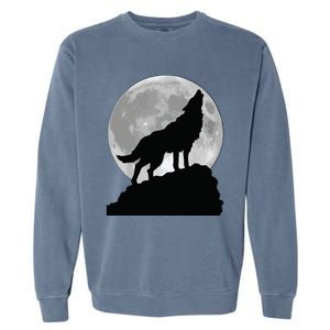 Wolf In Moon Light T Cool Full Dog Pup Howling Garment-Dyed Sweatshirt