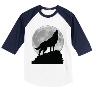 Wolf In Moon Light T Cool Full Dog Pup Howling Baseball Sleeve Shirt