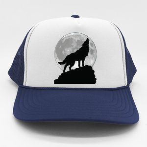 Wolf In Moon Light T Cool Full Dog Pup Howling Trucker Hat