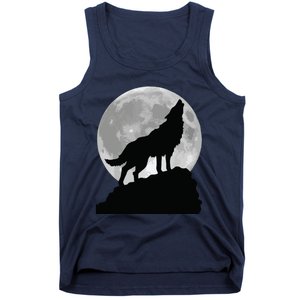 Wolf In Moon Light T Cool Full Dog Pup Howling Tank Top