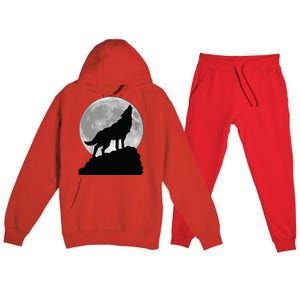 Wolf In Moon Light T Cool Full Dog Pup Howling Premium Hooded Sweatsuit Set