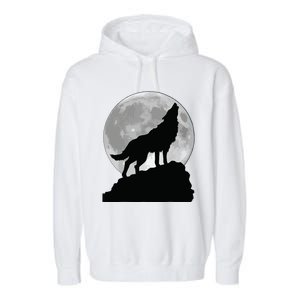 Wolf In Moon Light T Cool Full Dog Pup Howling Garment-Dyed Fleece Hoodie