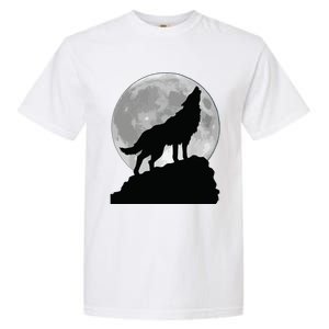 Wolf In Moon Light T Cool Full Dog Pup Howling Garment-Dyed Heavyweight T-Shirt