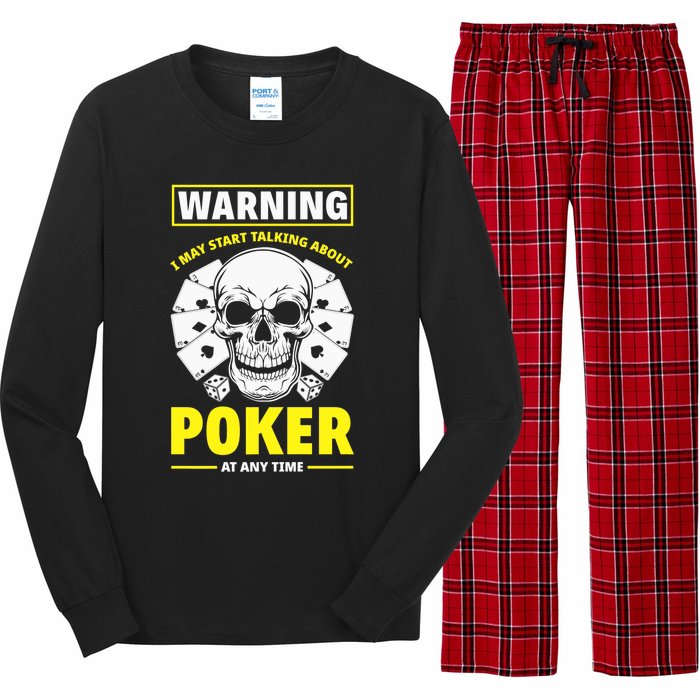 Warning I May Start Talking About Poker Funny Poker Player Premium Long Sleeve Pajama Set