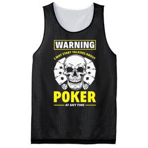 Warning I May Start Talking About Poker Funny Poker Player Premium Mesh Reversible Basketball Jersey Tank