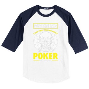 Warning I May Start Talking About Poker Funny Poker Player Premium Baseball Sleeve Shirt