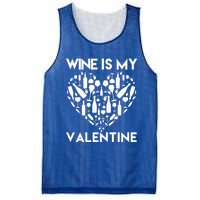 Wine Is My Valentine Love Wine Art Fun Wine Valentine's Day Great Gift Mesh Reversible Basketball Jersey Tank