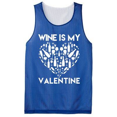 Wine Is My Valentine Love Wine Art Fun Wine Valentine's Day Great Gift Mesh Reversible Basketball Jersey Tank