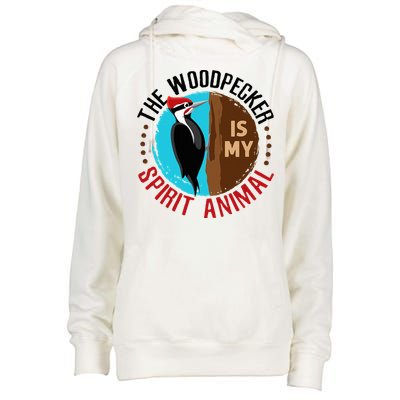 Woodpecker Is My Spirit Animal Bird Watcher Nerd Birder Womens Funnel Neck Pullover Hood