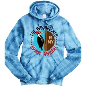 Woodpecker Is My Spirit Animal Bird Watcher Nerd Birder Tie Dye Hoodie