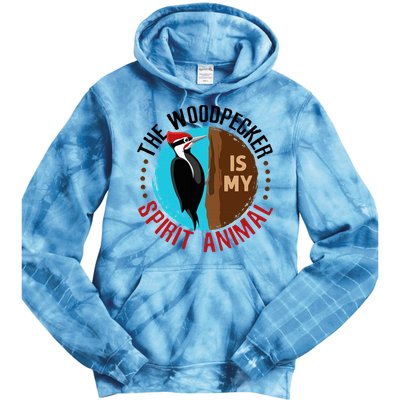 Woodpecker Is My Spirit Animal Bird Watcher Nerd Birder Tie Dye Hoodie