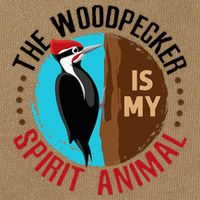 Woodpecker Is My Spirit Animal Bird Watcher Nerd Birder Cotton Canvas Backpack