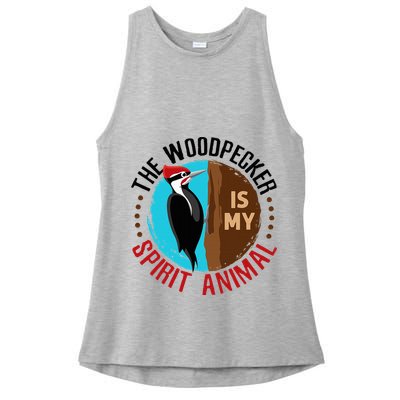 Woodpecker Is My Spirit Animal Bird Watcher Nerd Birder Ladies PosiCharge Tri-Blend Wicking Tank