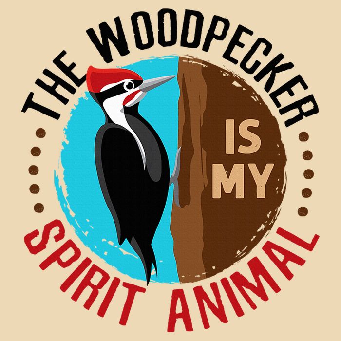 Woodpecker Is My Spirit Animal Bird Watcher Nerd Birder Drawstring Bag