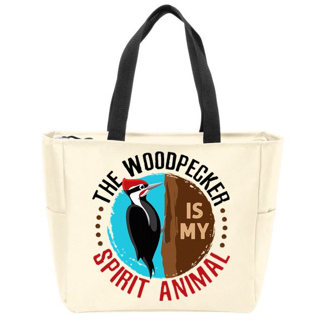 Woodpecker Is My Spirit Animal Bird Watcher Nerd Birder Zip Tote Bag