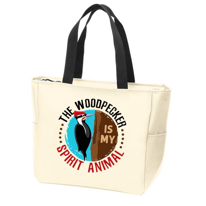 Woodpecker Is My Spirit Animal Bird Watcher Nerd Birder Zip Tote Bag