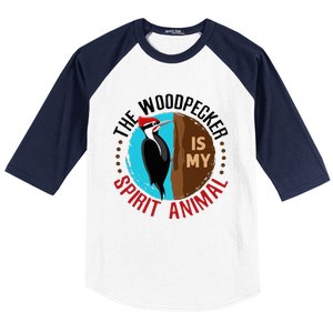 Woodpecker Is My Spirit Animal Bird Watcher Nerd Birder Baseball Sleeve Shirt