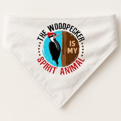 Woodpecker Is My Spirit Animal Bird Watcher Nerd Birder USA-Made Doggie Bandana