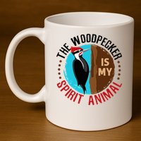 Woodpecker Is My Spirit Animal Bird Watcher Nerd Birder 11oz C Handle Ceramic Mug