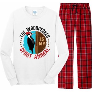 Woodpecker Is My Spirit Animal Bird Watcher Nerd Birder Long Sleeve Pajama Set