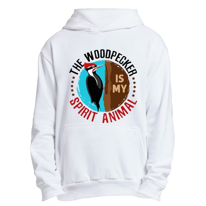 Woodpecker Is My Spirit Animal Bird Watcher Nerd Birder Urban Pullover Hoodie