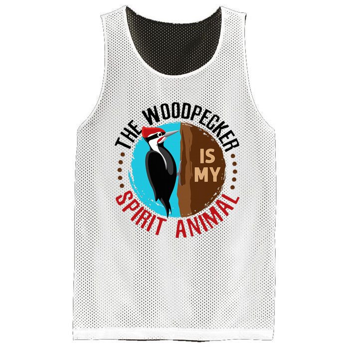 Woodpecker Is My Spirit Animal Bird Watcher Nerd Birder Mesh Reversible Basketball Jersey Tank