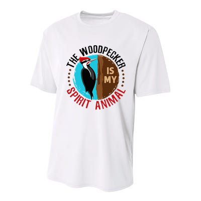 Woodpecker Is My Spirit Animal Bird Watcher Nerd Birder Youth Performance Sprint T-Shirt