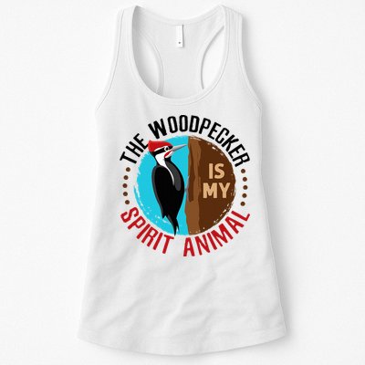Woodpecker Is My Spirit Animal Bird Watcher Nerd Birder Womens Tank Top