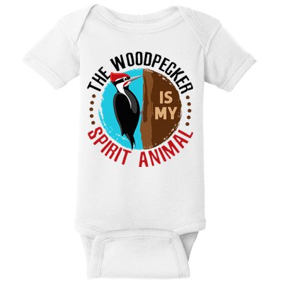 Woodpecker Is My Spirit Animal Bird Watcher Nerd Birder Baby Bodysuit