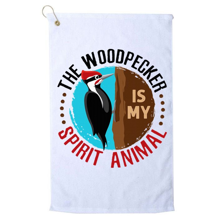 Woodpecker Is My Spirit Animal Bird Watcher Nerd Birder Golf Towel
