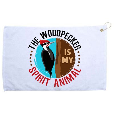 Woodpecker Is My Spirit Animal Bird Watcher Nerd Birder Grommeted Golf Towel