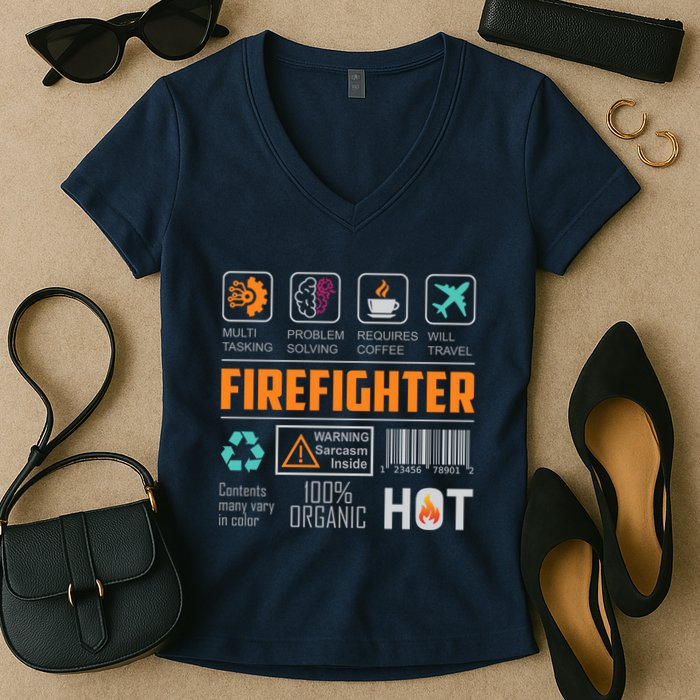 What It Means To Be A Firefighter Women's V-Neck T-Shirt
