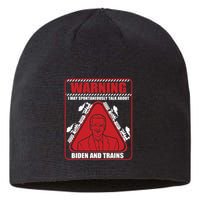 Warning I May Spontaneously Talk About Biden Trains Railroad Sustainable Beanie