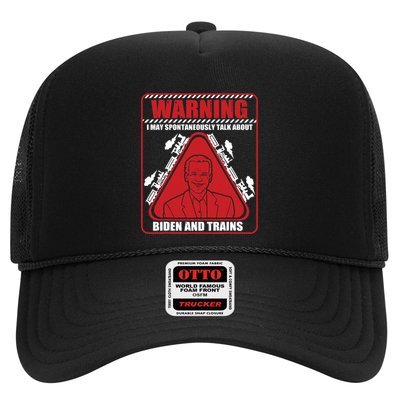 Warning I May Spontaneously Talk About Biden Trains Railroad Trucker Hat