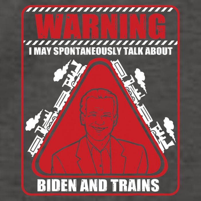 Warning I May Spontaneously Talk About Biden Trains Railroad Vector Backpack