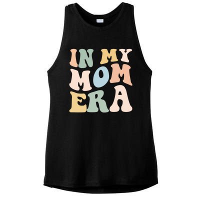 Women In My Mom Era Lover Groovy Retro Mama Mothers Day Ladies PosiCharge Tri-Blend Wicking Tank