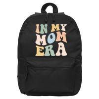 Women In My Mom Era Lover Groovy Retro Mama Mothers Day 16 in Basic Backpack