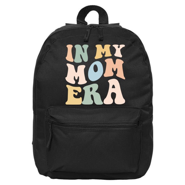 Women In My Mom Era Lover Groovy Retro Mama Mothers Day 16 in Basic Backpack