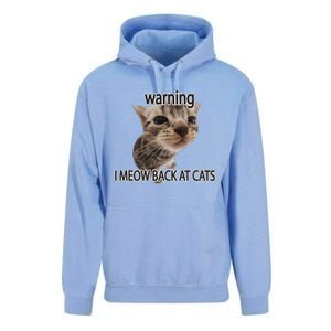 Warning I Meow Back At Cats Unisex Surf Hoodie