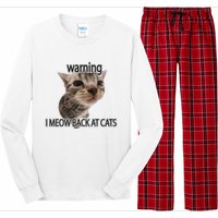 Warning I Meow Back At Cats Long Sleeve Pajama Set